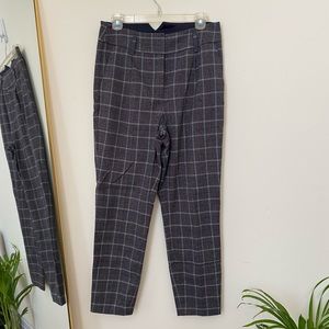 Express Stretch ankle high rise pants womens 8R grey plaid
